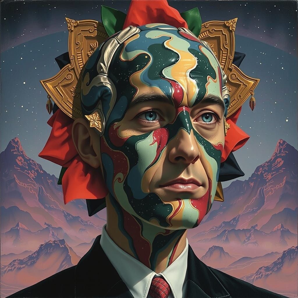 Dreamlike Amoeboid Landscape Painting