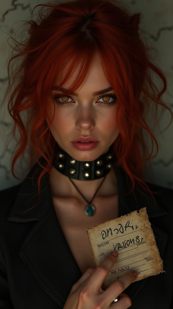 Gritty Femme Fatale Portrait in Cyberpunk Style