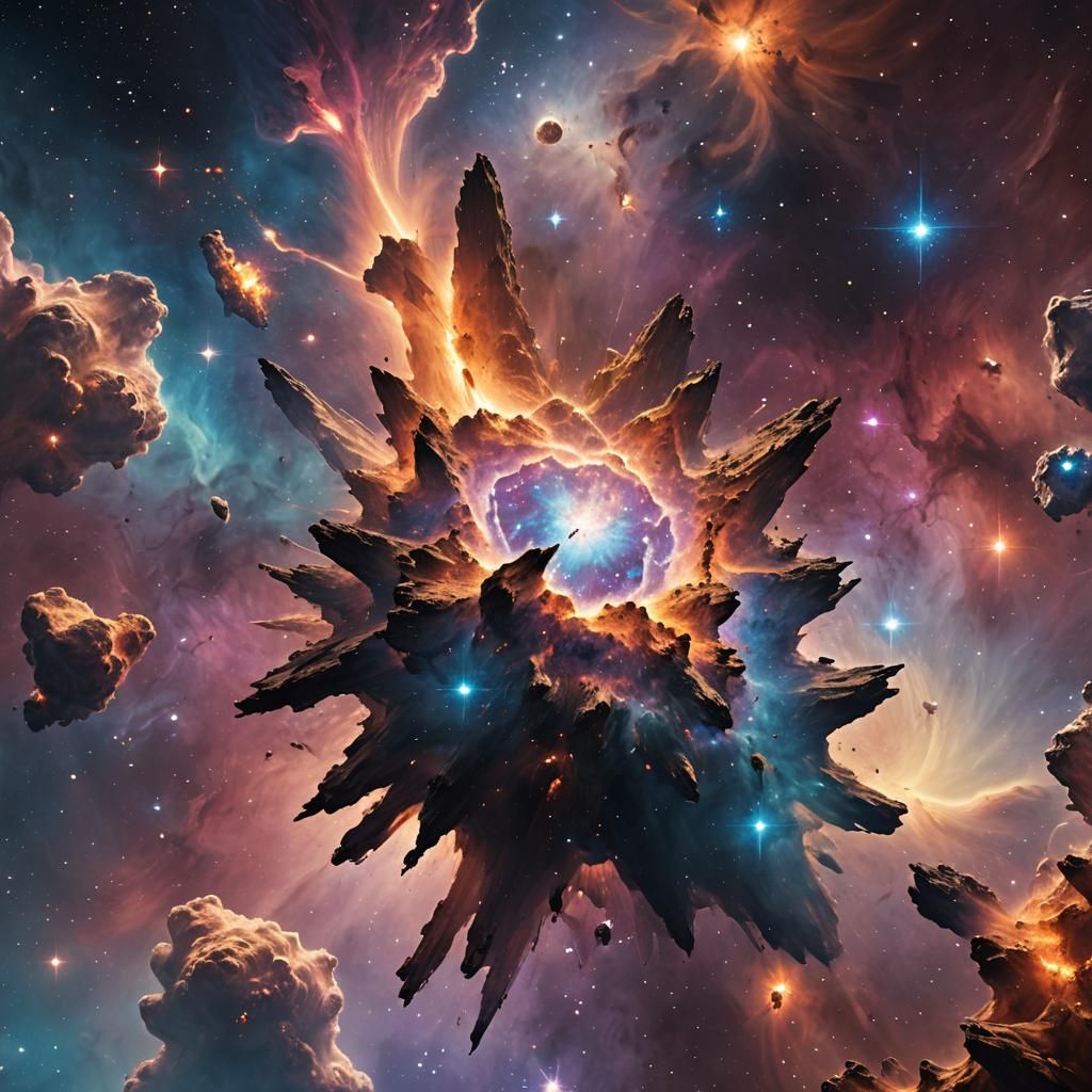 Detailed Nebula Captured by Telescope: Matte Painting