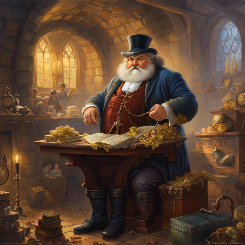 Medieval Banker in Ethereal Fantasy Style