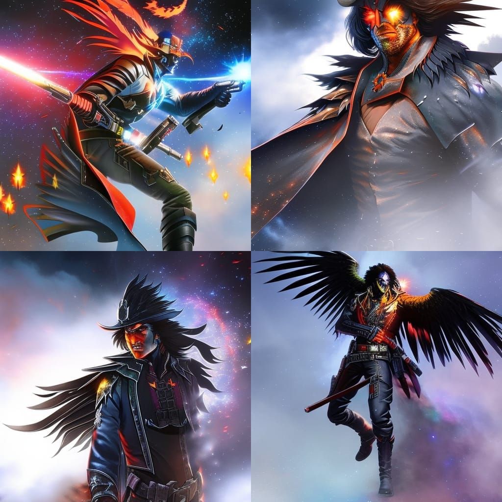 Interdimensional Space Cowboy in Hyperrealistic Splash Art