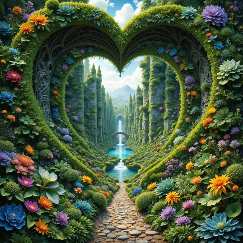Heart-Shaped Portal to a Botanical Maze