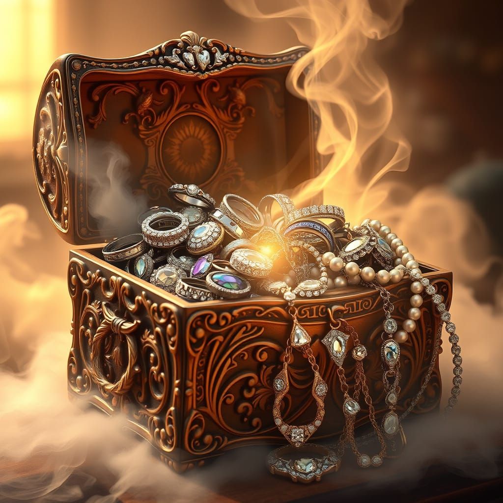 Luxurious Jewelry Box in Ethereal Mist