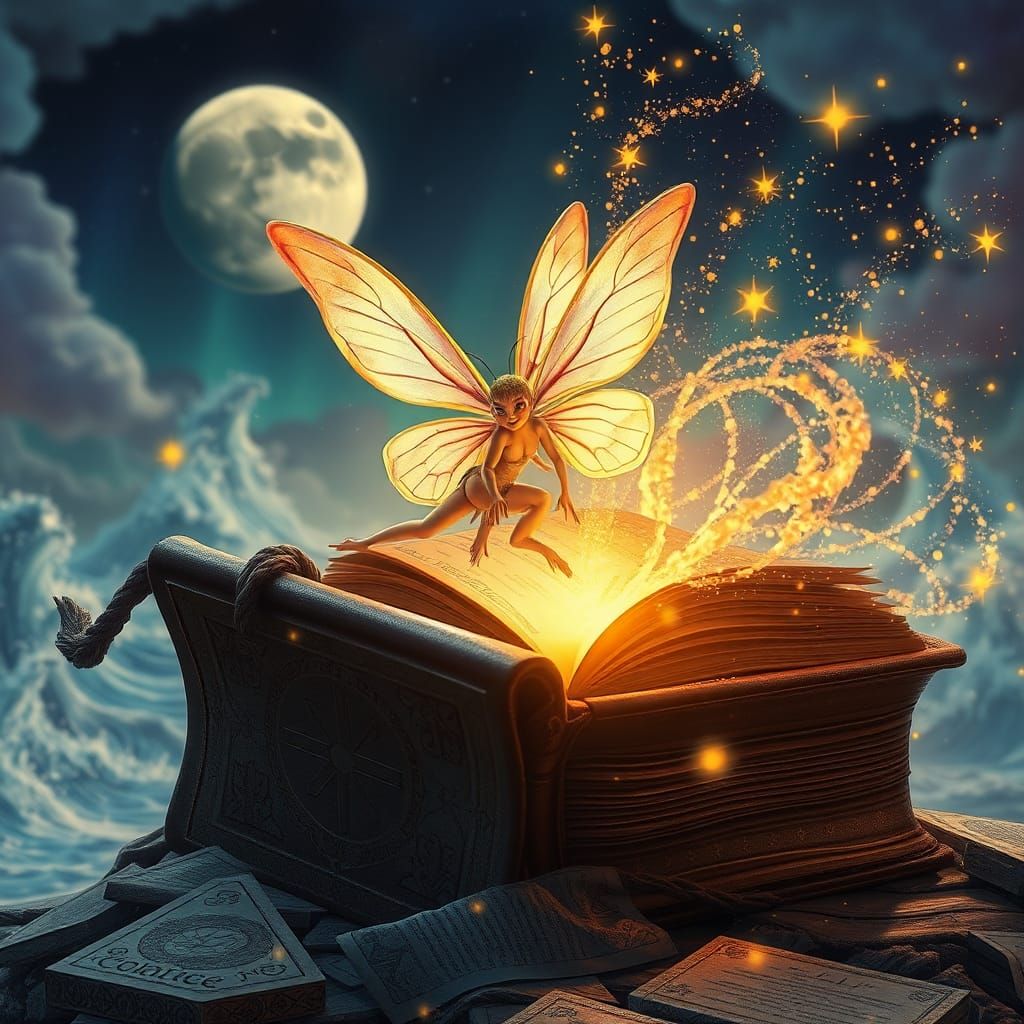 Butterfly Fairy Unleashes Magic from Ancient Book