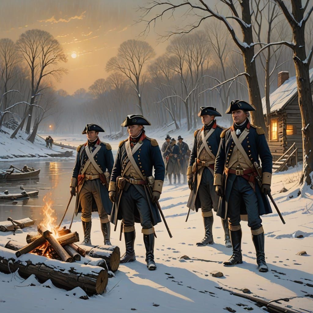 Valley Forge Winter Scene: Revolutionary War Concept Art