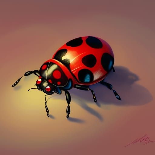 Adorable Kawaii Ladybug Concept Art