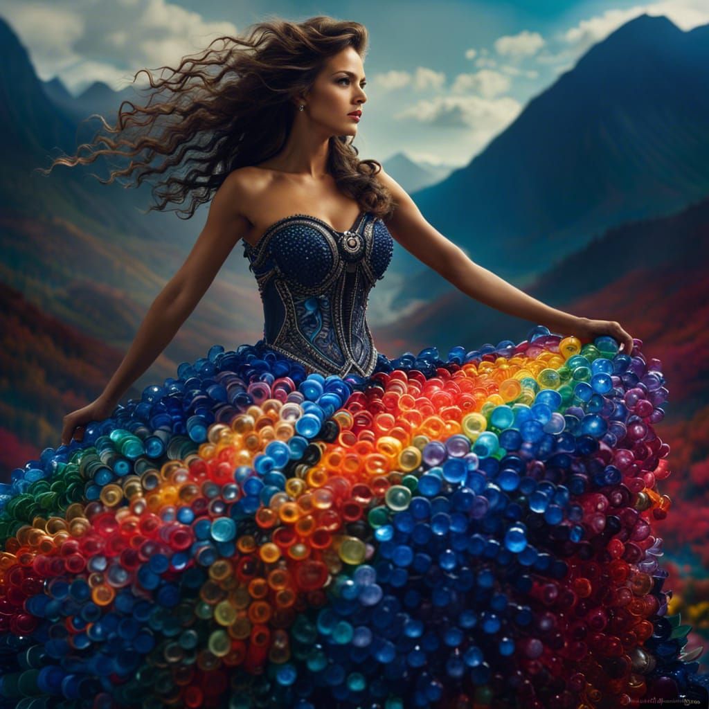 Dress made of recycled bottles