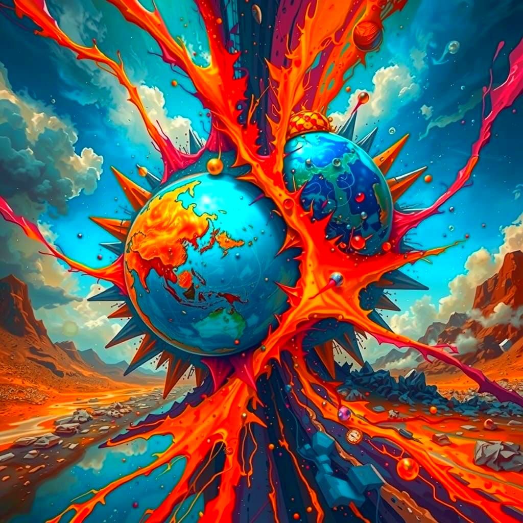 Fractured Realities in Vibrant Chaos