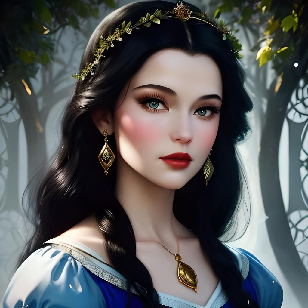 Enchanting Snow White Portrait in Noir Style