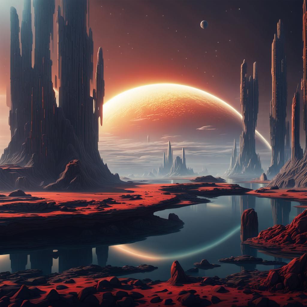 Futuristic Dystopian Alien World in 8K