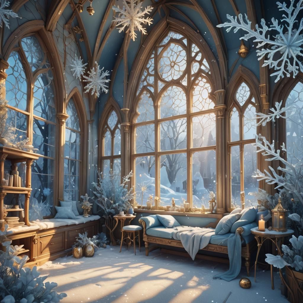 Whimsical Winter Fairies in Mystical Academy Dormitory