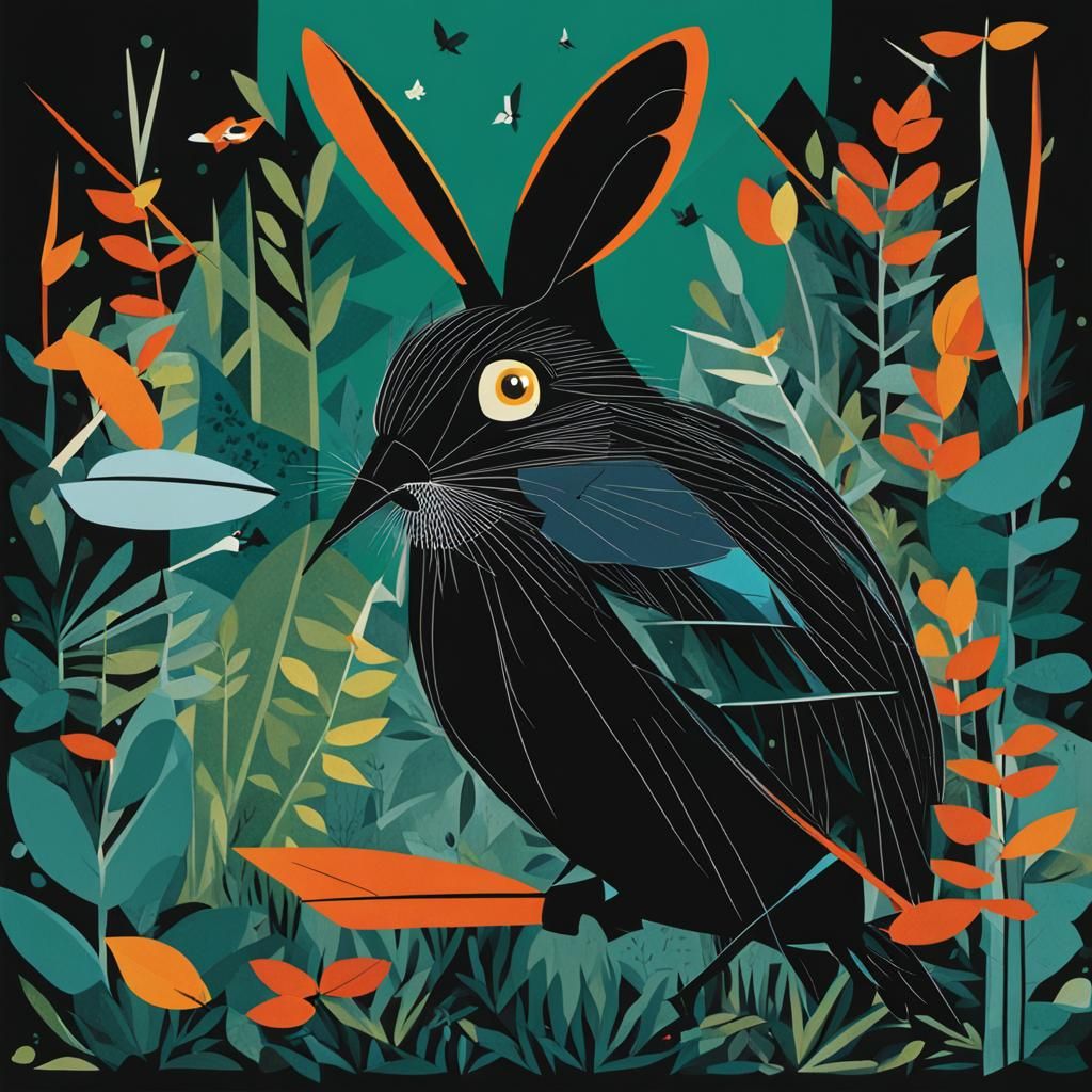 Charley Harper Inspired Minimalist Bird Art