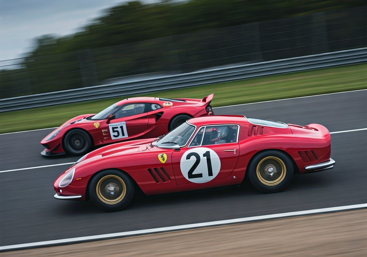 Classic Ferrari 250 LM Races Modern 296 GTE at Le Mans