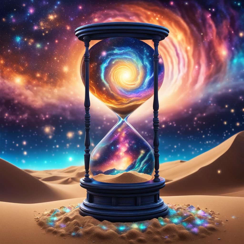 Galactic Hourglass: A Cosmic Astral Illustration
