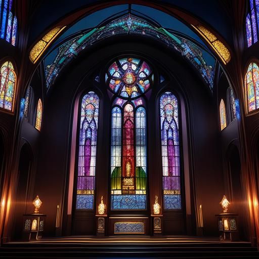 Stained Glass Temple Sanctuary