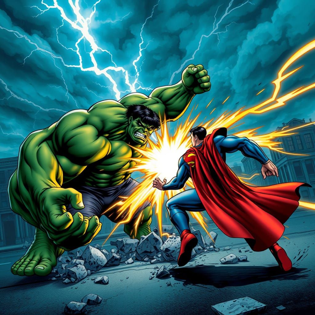 Titans Unleashed: Epic Battle of Hulk and Superman