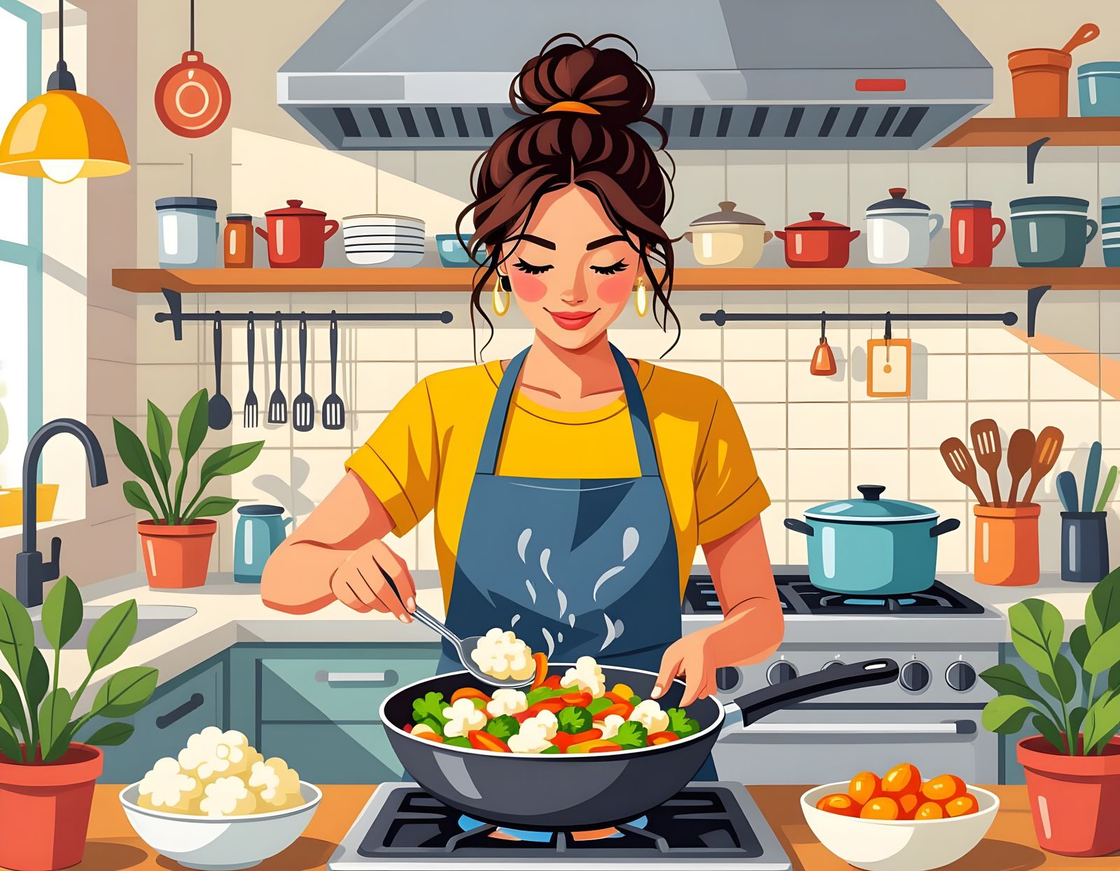 Vegetable Stir-Fry: Cauliflower and Cabbage Medley