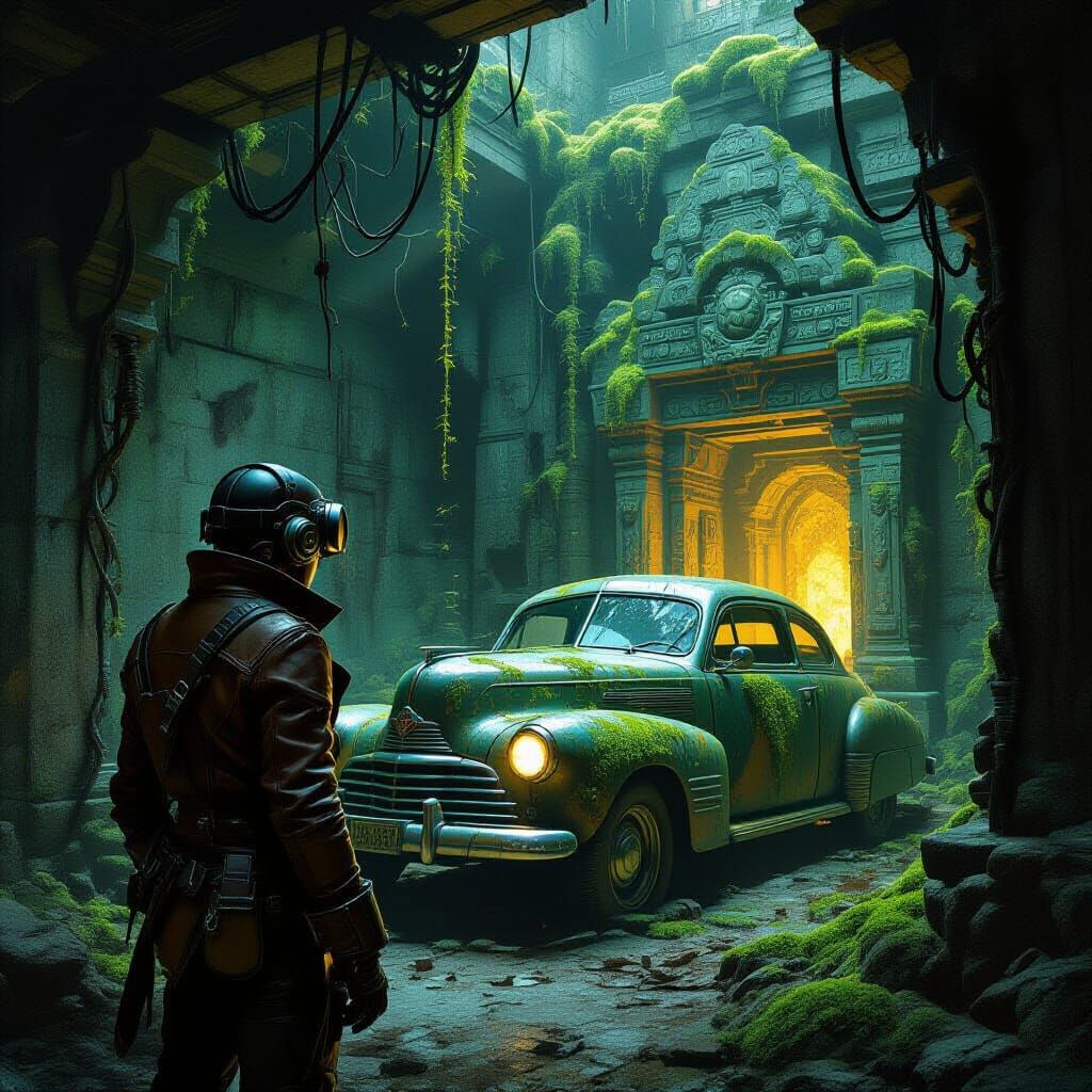 Cyborg Explorer Finds Ancient Temple in Garage