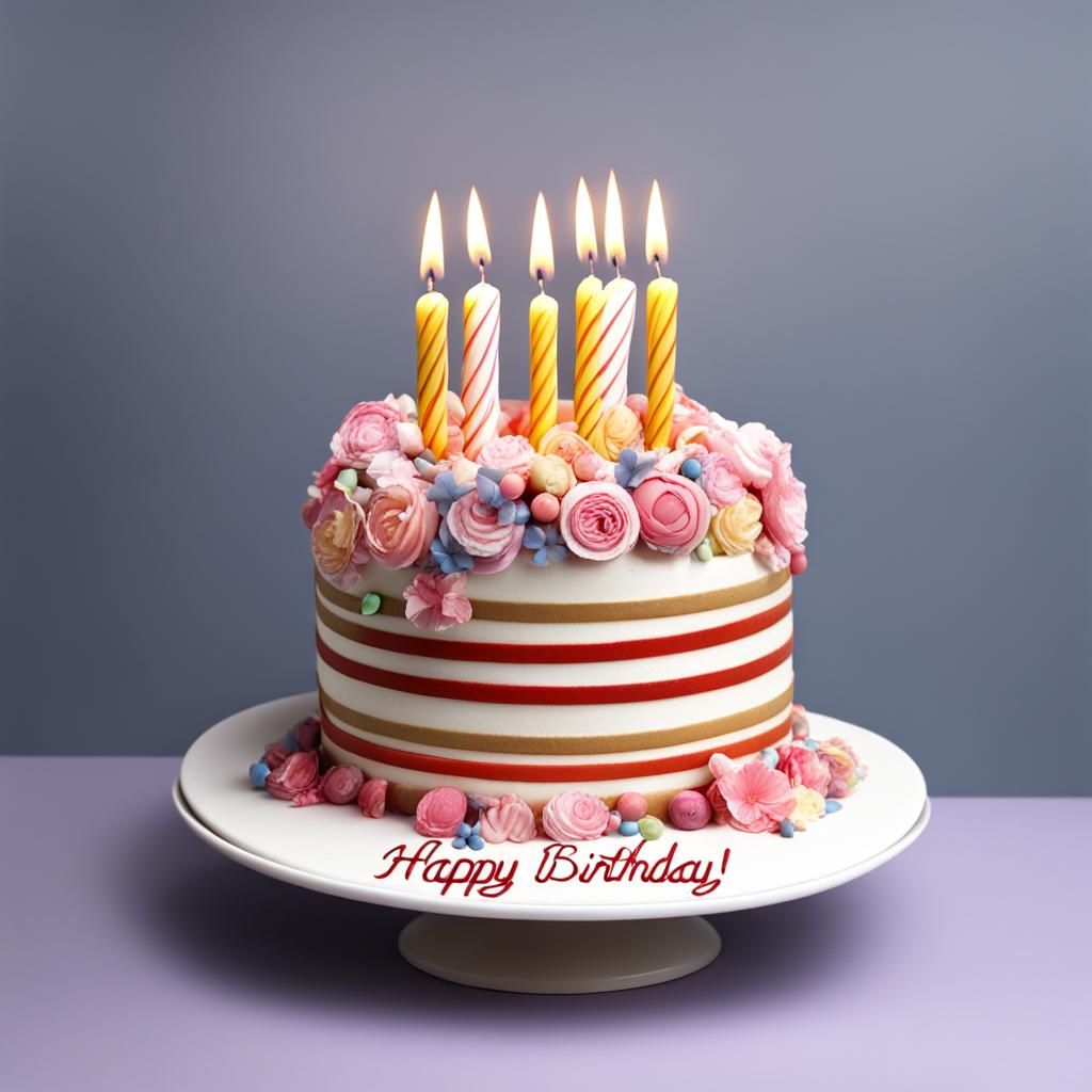 Festive AI Generated Birthday Cake