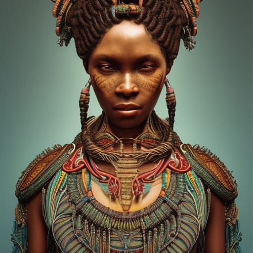 Detailed Portrait of African Tribal Woman in 8K