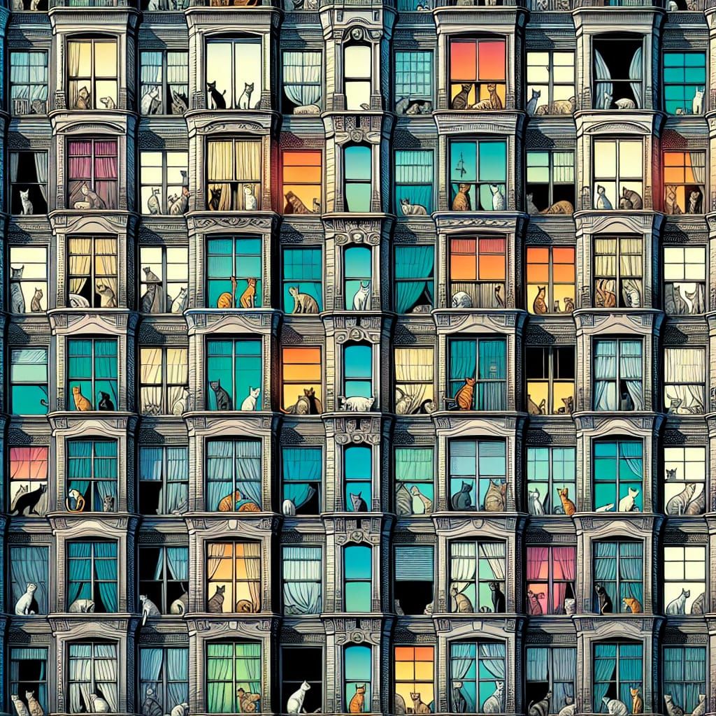 Whimsical Cats Adorn Late 19th Century Apartment Building