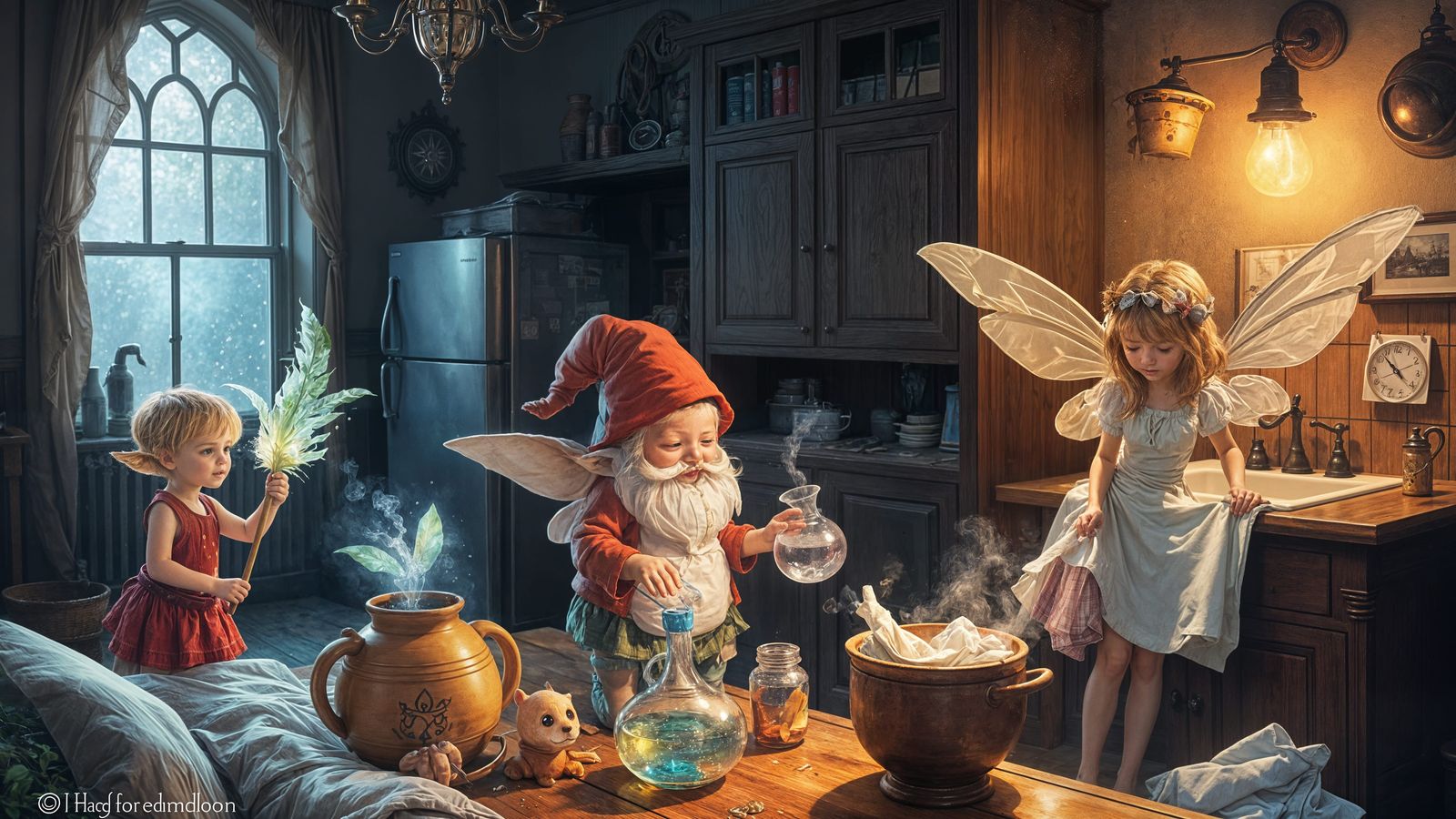 Magical Chores Performed by Whimsical Beings