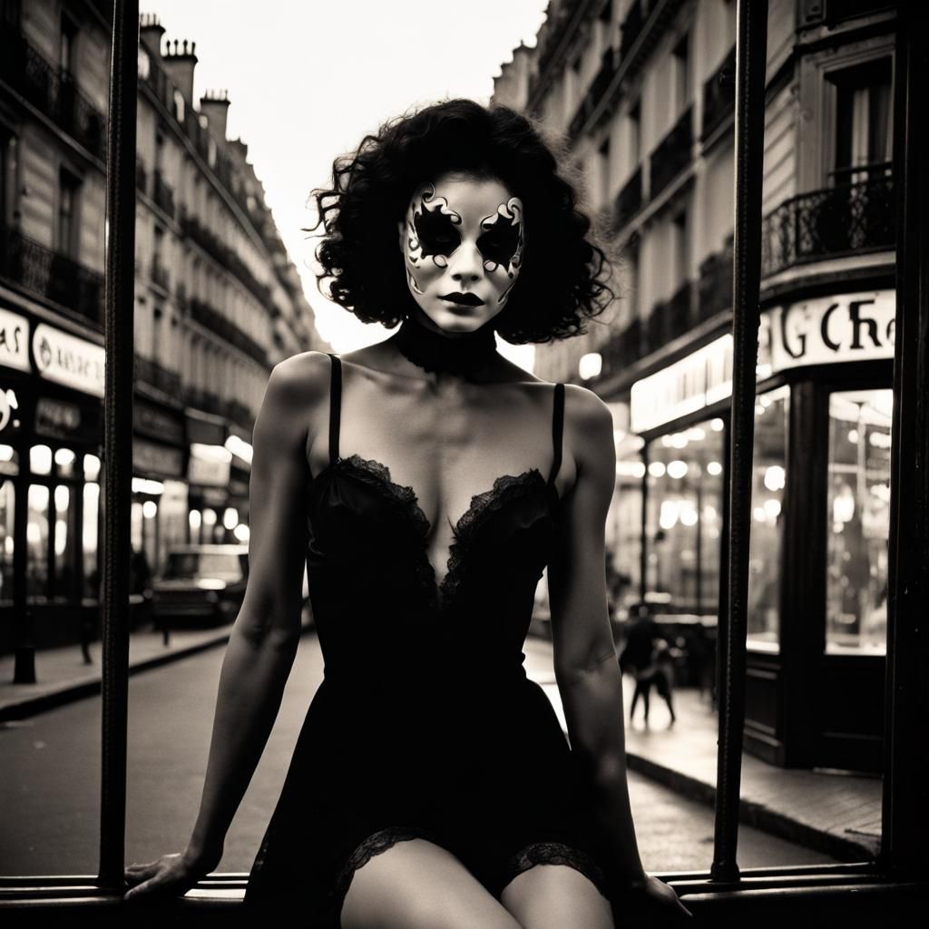 Eerie 1970s Paris Carousel Ride in Vintage Photo