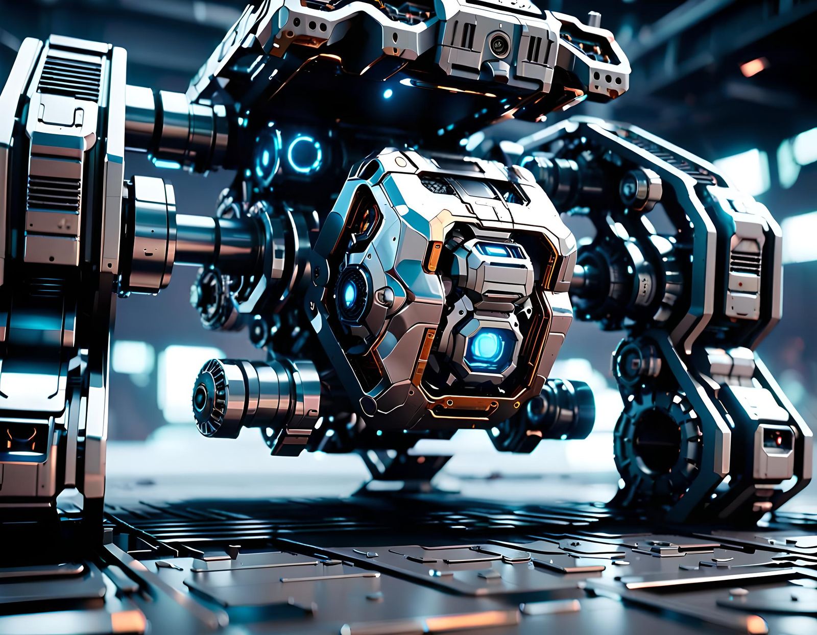 Futuristic Sci-Fi Mech in Cinematic 3D Render