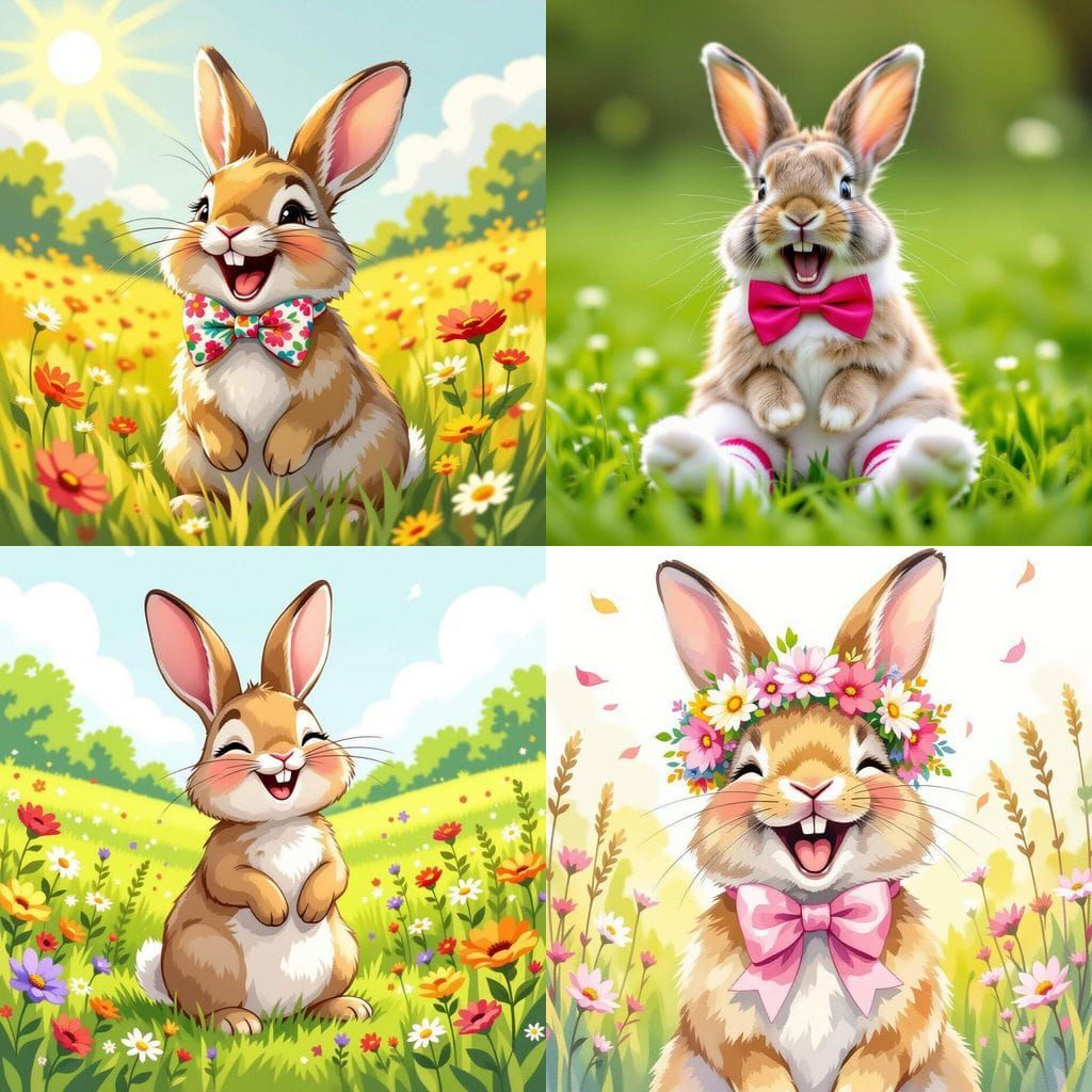 Cute Laughing Rabbit Image