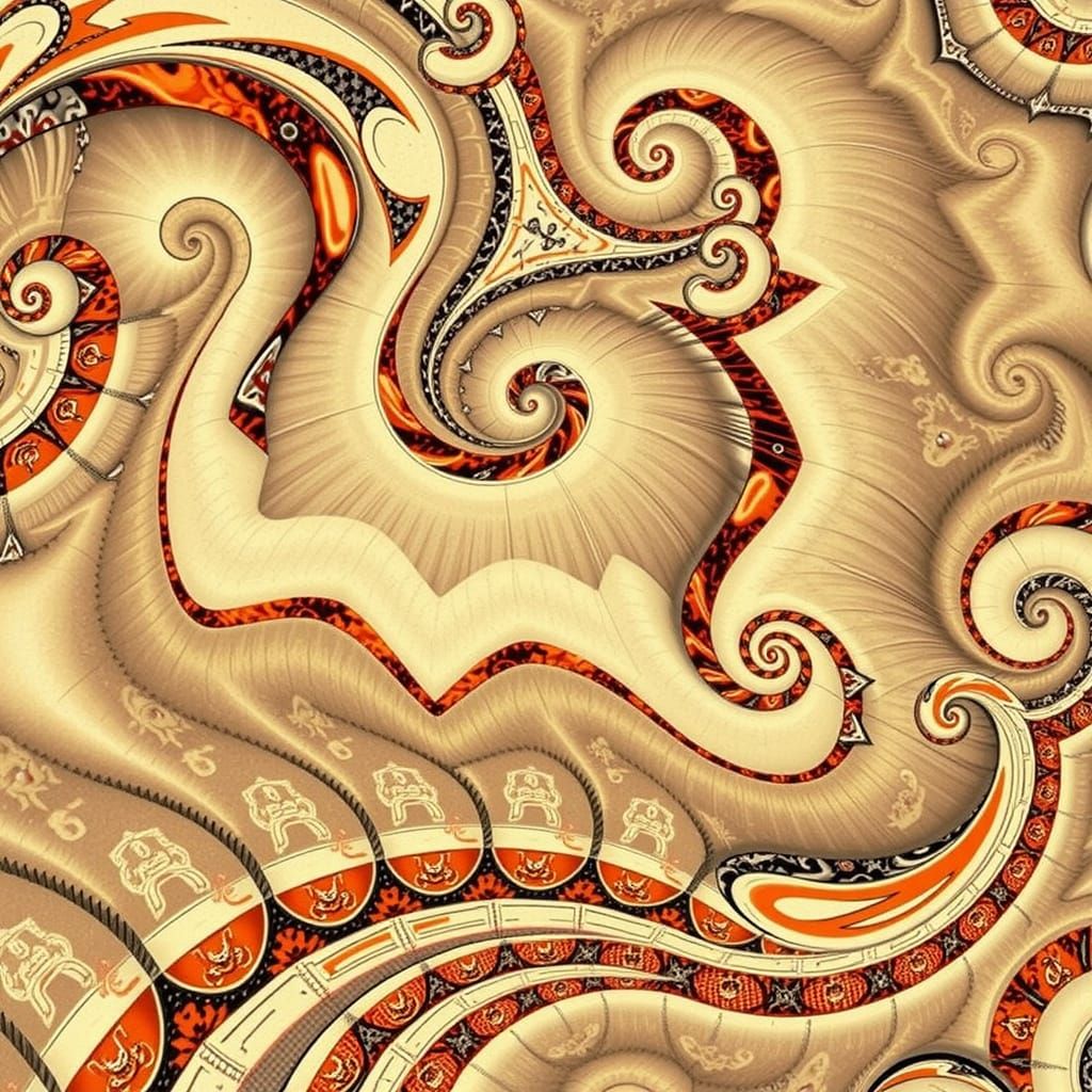 Abstract Spiraling Neon Design