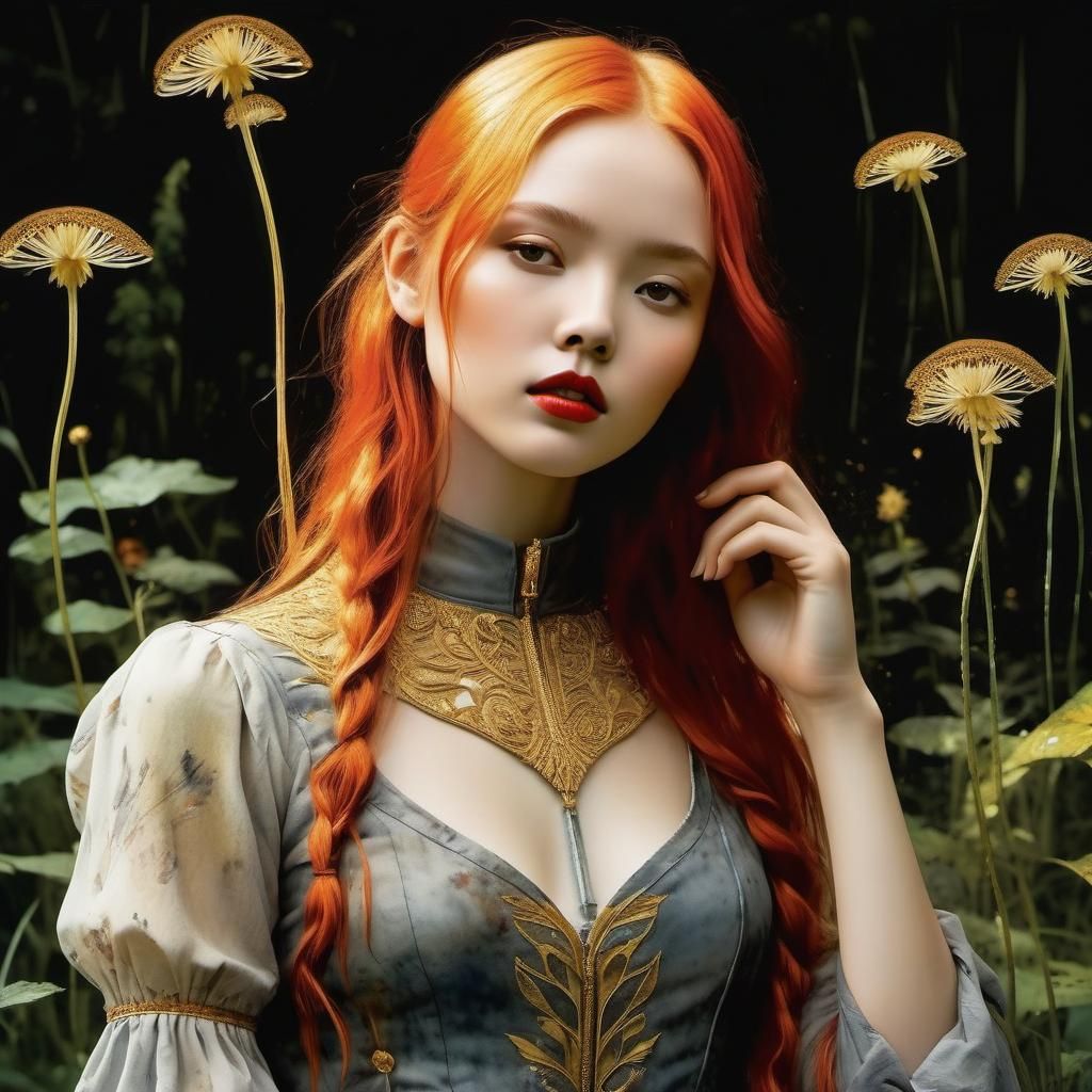 Noir Secret Garden in Digital Watercolour