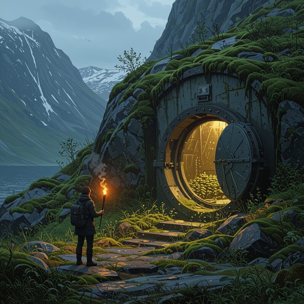 Doomsday Vault Entrance in Norway, Fantasycore Style