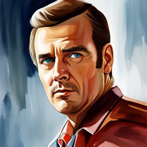 Modern Six Million Dollar Man: Watercolor Portrait