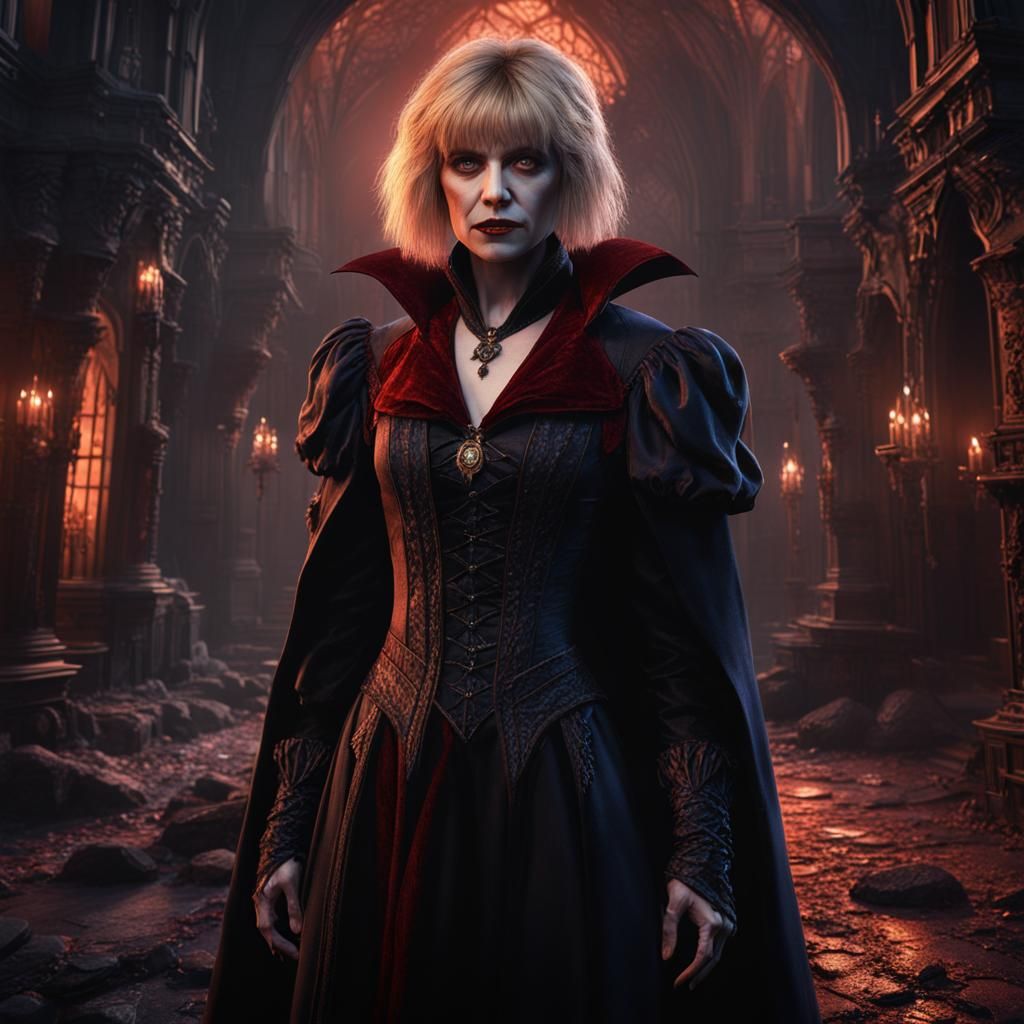 Crystal Bernard as a Detailed Vampire Painting