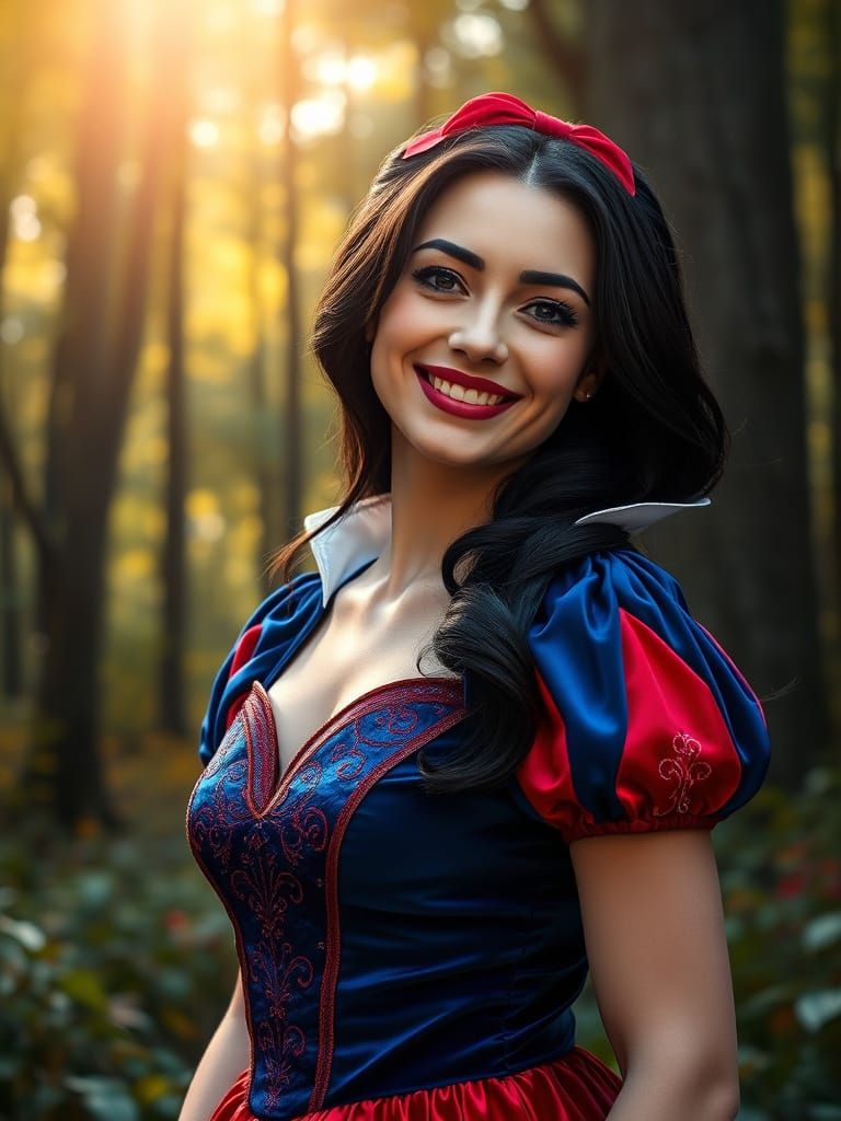 Snow White in Elegant Forest Portrait