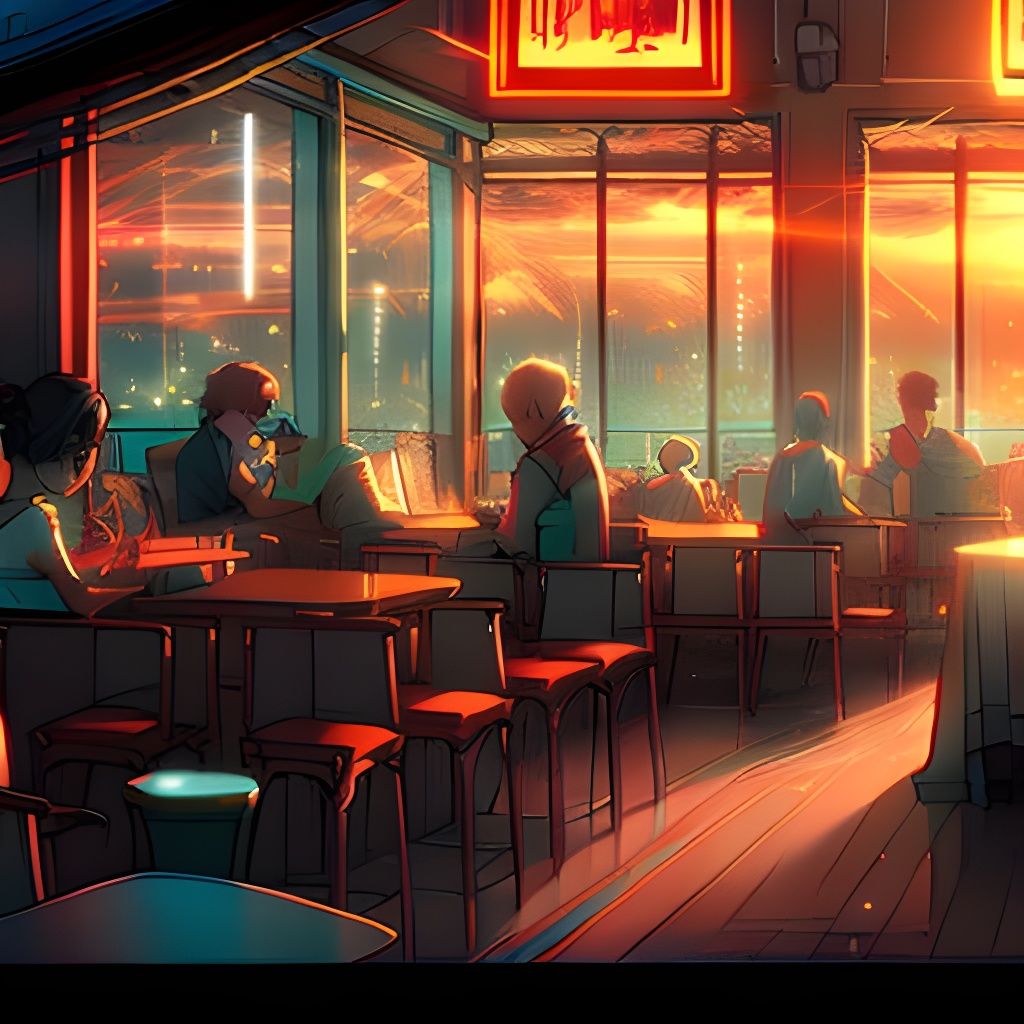 Night Cafe Comic Art by Makoto Shinkai