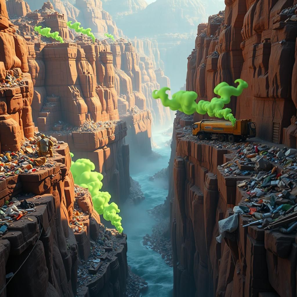 Claymation Garbage Canyon: A Digital Matte Painting