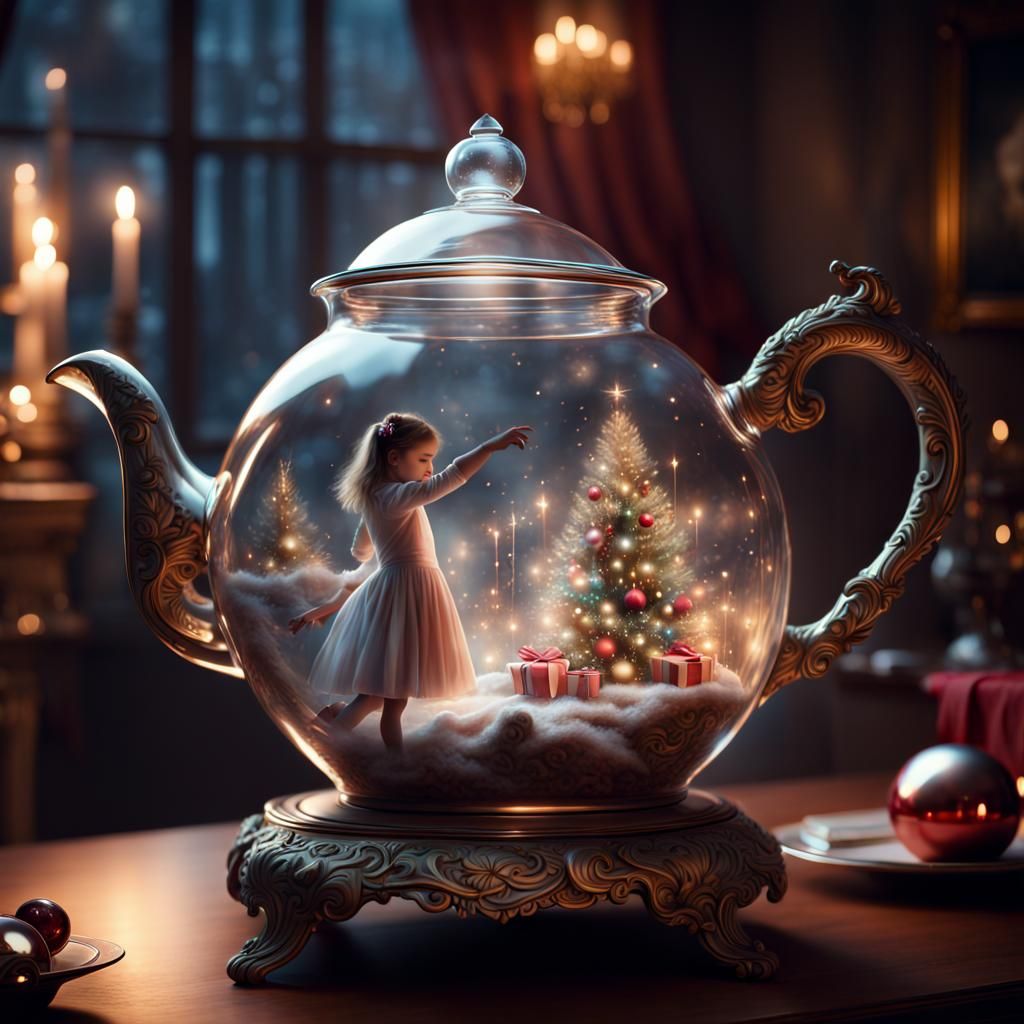 Girl Dances in Teapot on Christmas Eve