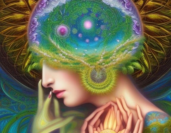 Newborn's First Breath in Warped Sunset Perspective