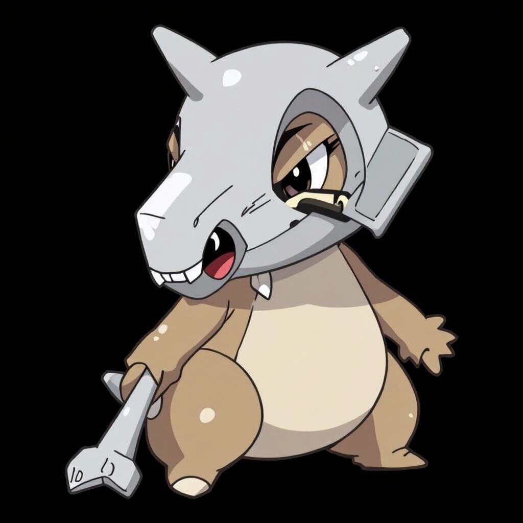 Communist Cubone Marching in Socialist Realism Style