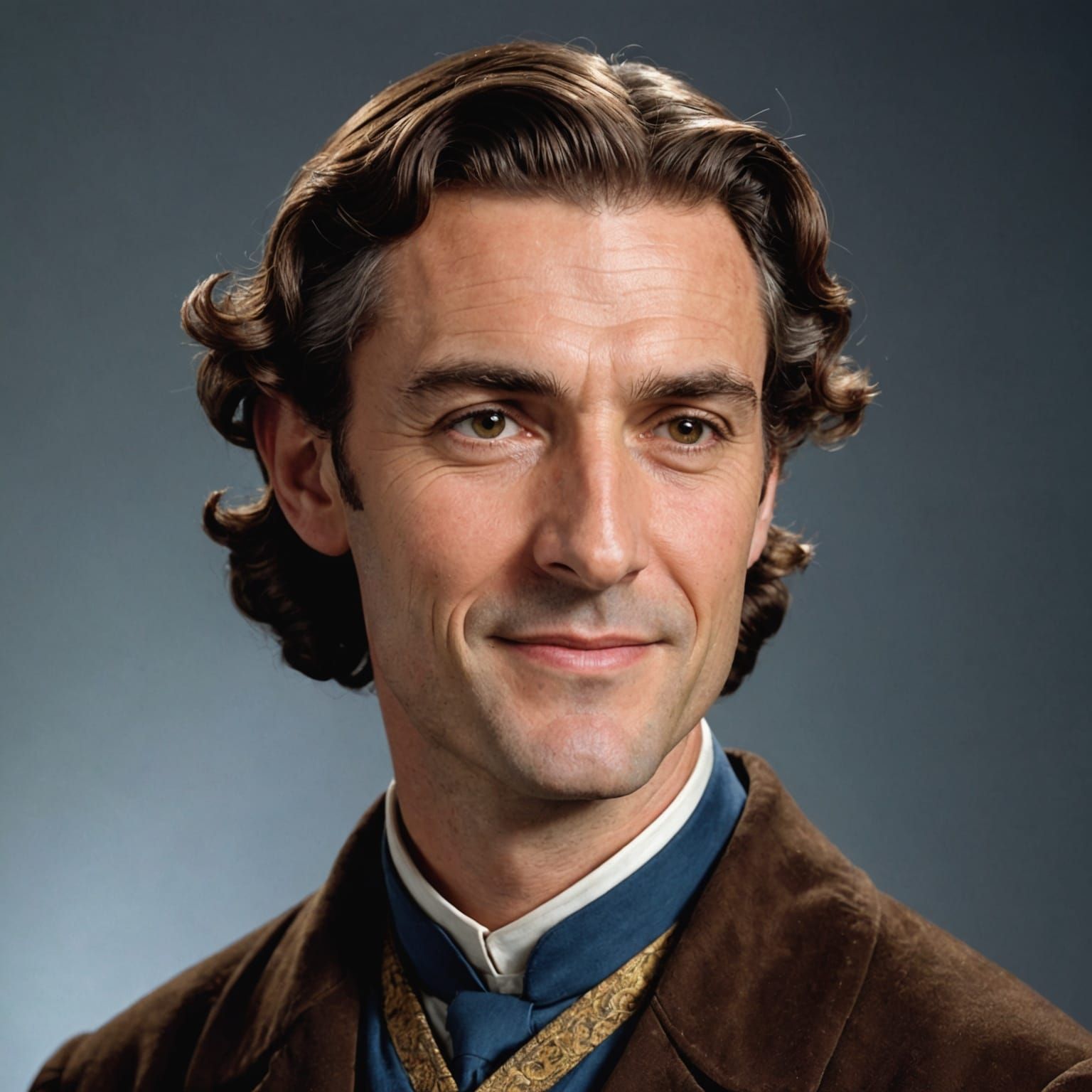 Portrait of a Man with Hazel Hair in Detailed Matte Painting