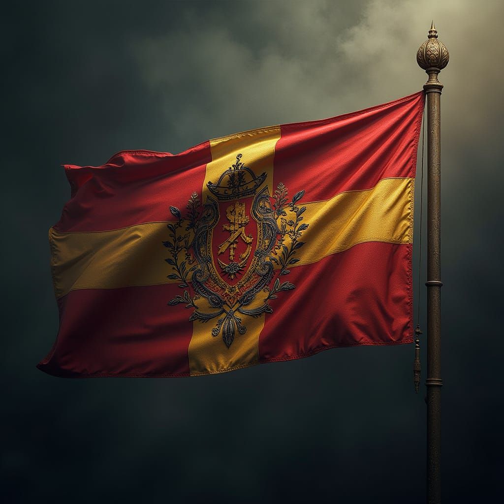 Hyperrealistic Holy Roman Empire Flag with Viking Elements