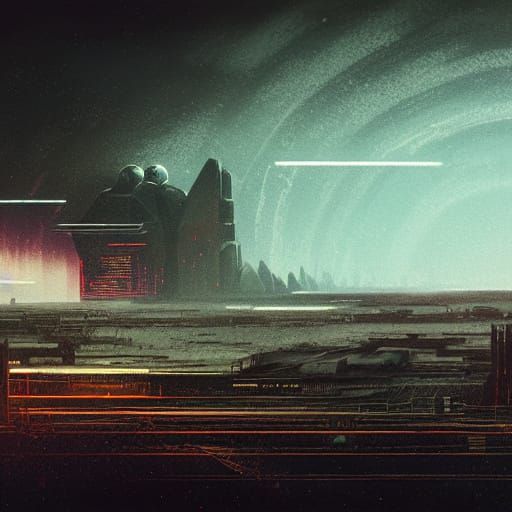 Dystopian Alien Colonies: A Science Fiction Illustration