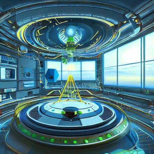 Glowing Portal in Futuristic Science Lab