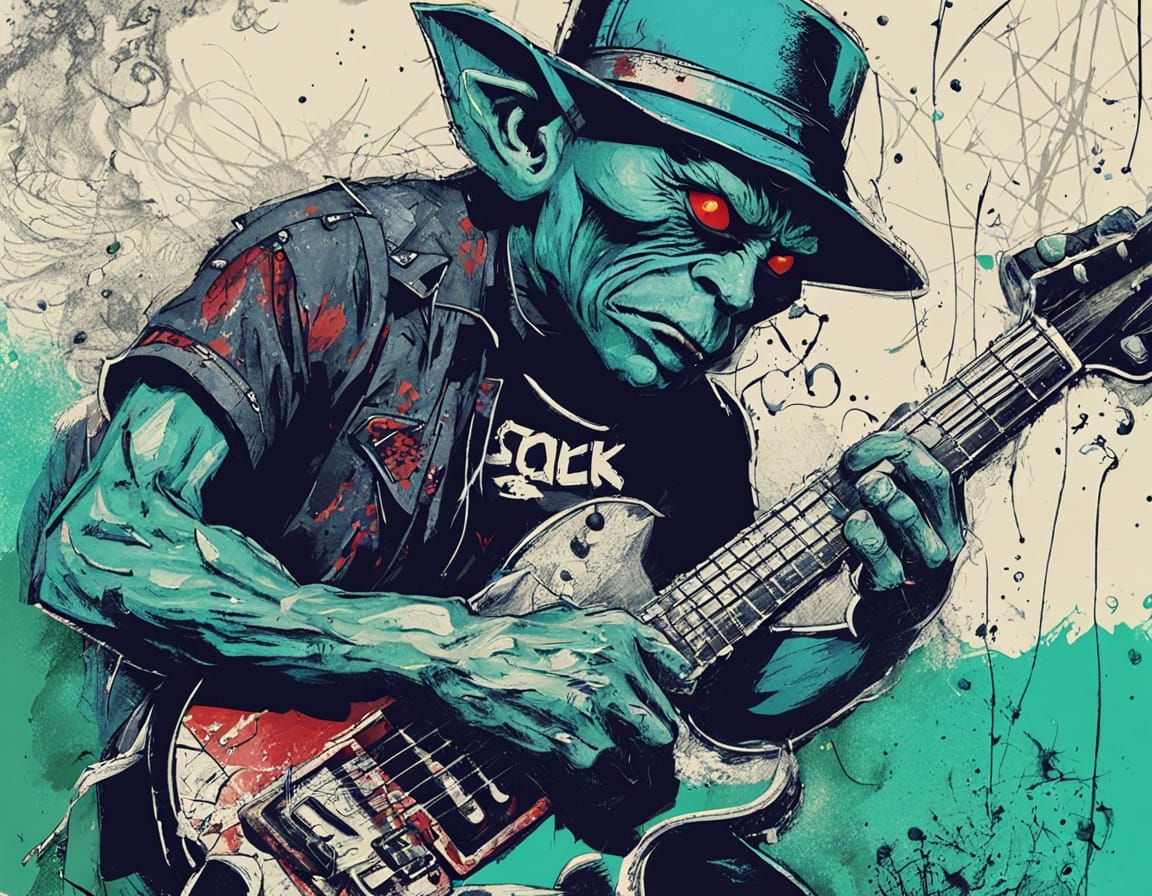 Goblin Punk Band Poster in Graffiti Style