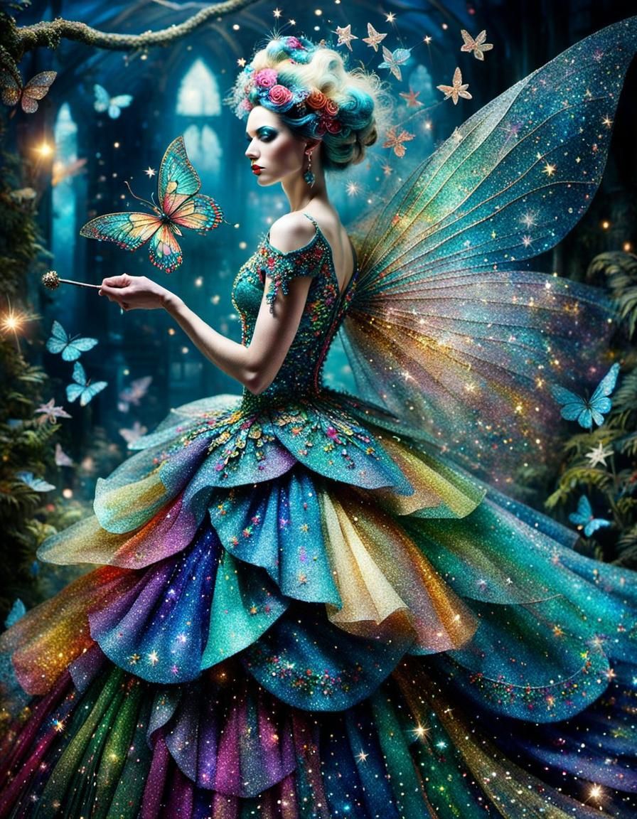 Rainbow glitter fairy