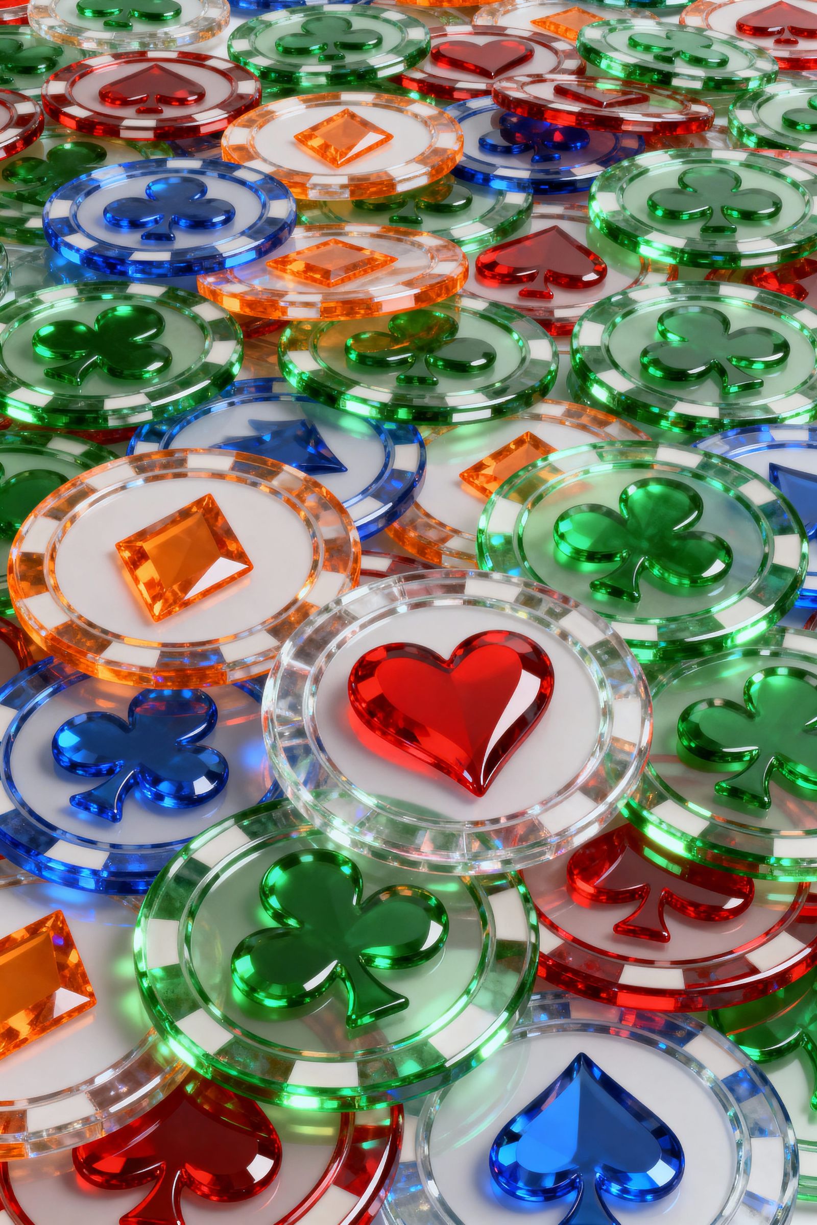 Vibrant Glass Game Tokens Filling Frame