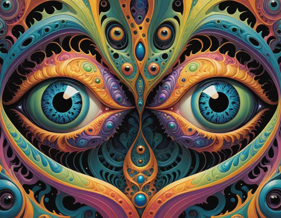 Surreal Mandelbrot Fractal Portraits with Rosbachian Eyes