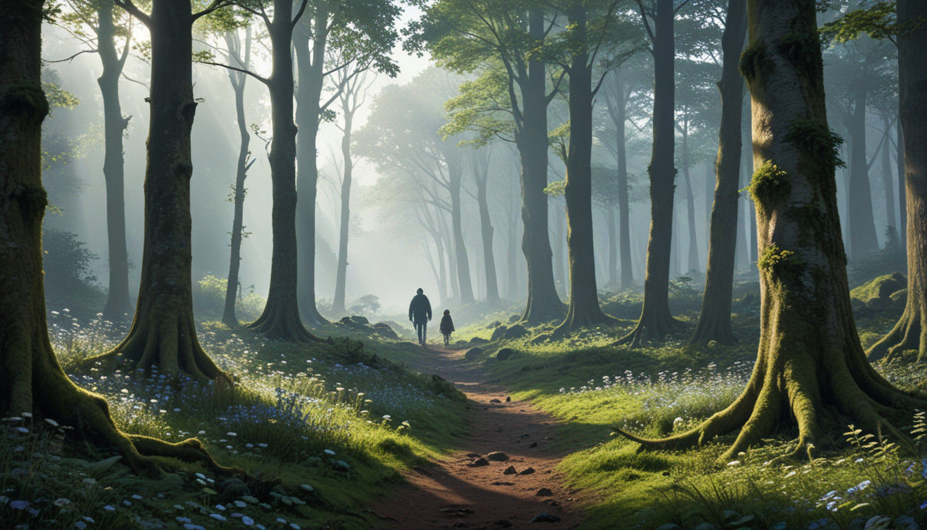 Ethereal Moment of Discovery in Desert Landscape