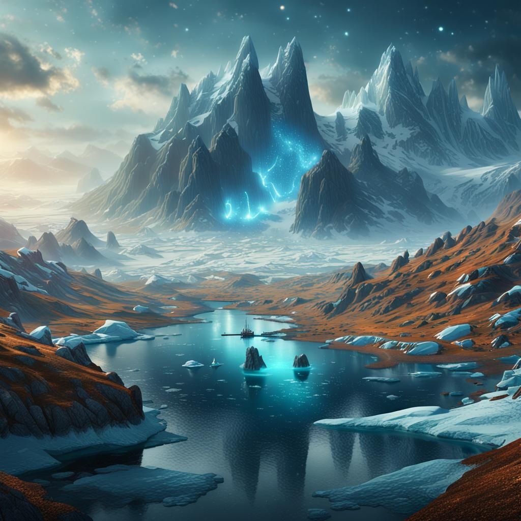 Detailed Greenland Landscape: Digital Matte Painting